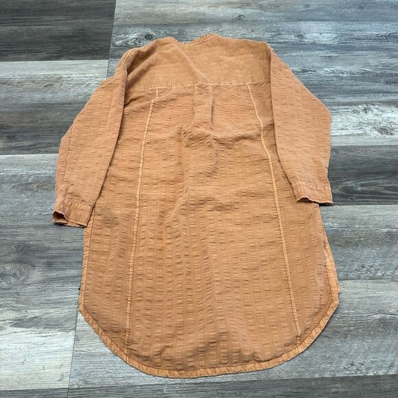 Pilcro and the Letterpress Seersucker Orange Womens XS Menagerie Boho Tunic Top - Picture 5 of 11